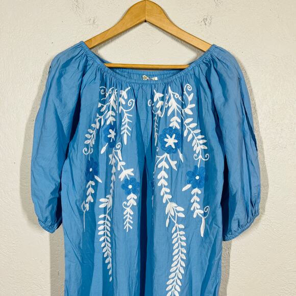Debbie Katz South Beach Tunic Coverup Dress Blue Casual Resort Vacation - L - Picture 2 of 6